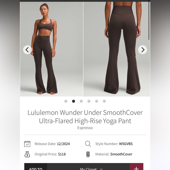 lululemon athletica Pants - 173-$75*FREE SHIPPING*NWTLululemon Wunder Under Smooth Ultra Flared HR Yoga Pant